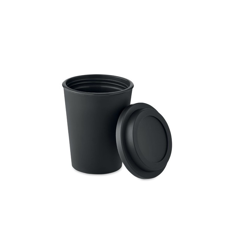 Gobelet double paroi personnalisable de 300 ml - SORA Matières : polypropylène (PP) Couleurs : noir livraison express 24h 48h