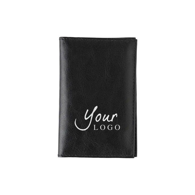 Porte-feuille et porte-cartes RFID en cuir personnalisé Lee Matières : cuir Couleurs : noir cadeau entreprise pas cher