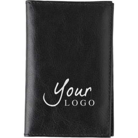 Porte-feuille et porte-cartes RFID en cuir personnalisé Lee Matières : cuir Couleurs : noir cadeau entreprise pas cher