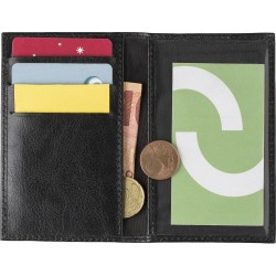 Porte-feuille et porte-cartes RFID en cuir personnalisé Lee Matières : cuir Couleurs : noir goodies publicitaire événementiel