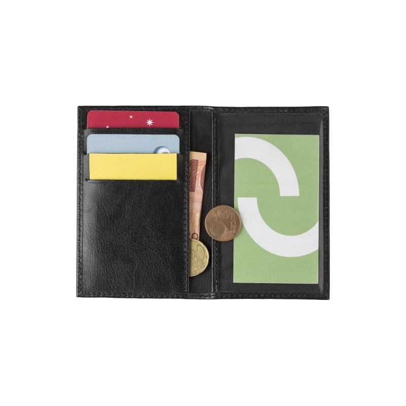 Porte-feuille et porte-cartes RFID en cuir personnalisé Lee Matières : cuir Couleurs : noir goodies publicitaire événementiel