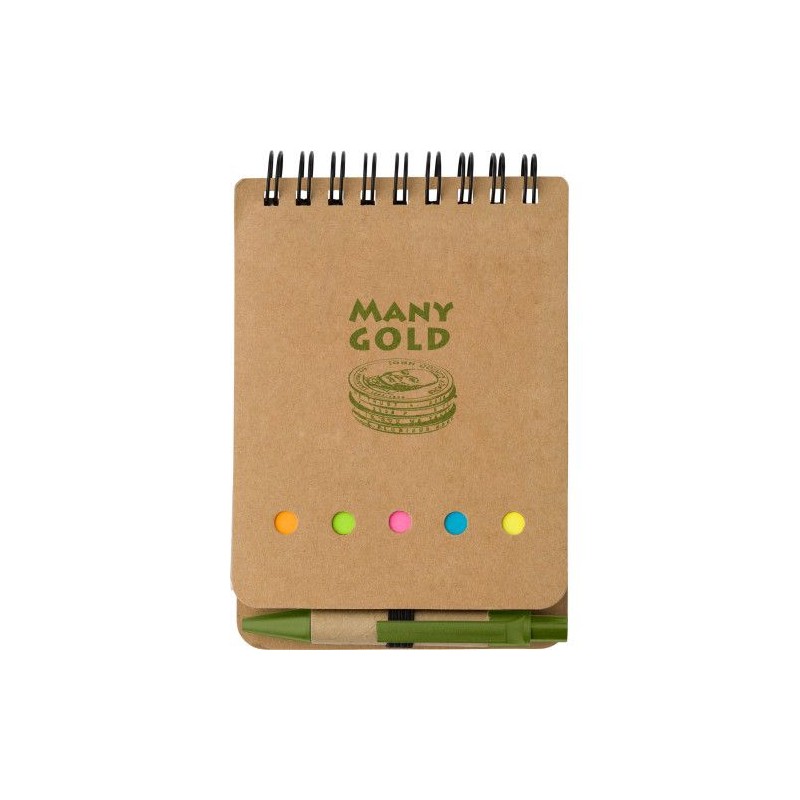 Carnet à spirale  en carton - Rodrigo Matières : papier Couleurs : vert clair marquage laser ultra précis