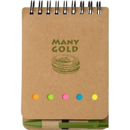 Carnet à spirale  en carton - Rodrigo Matières : papier Couleurs : vert clair marquage laser ultra précis