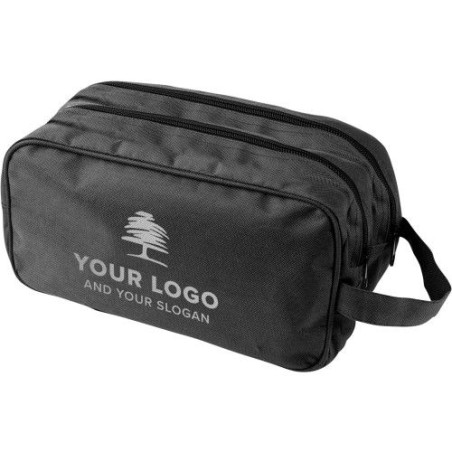 Trousse de toilette personnalisée en polyester Calista Matières : polyester Couleurs : noir cadeau entreprise pas cher