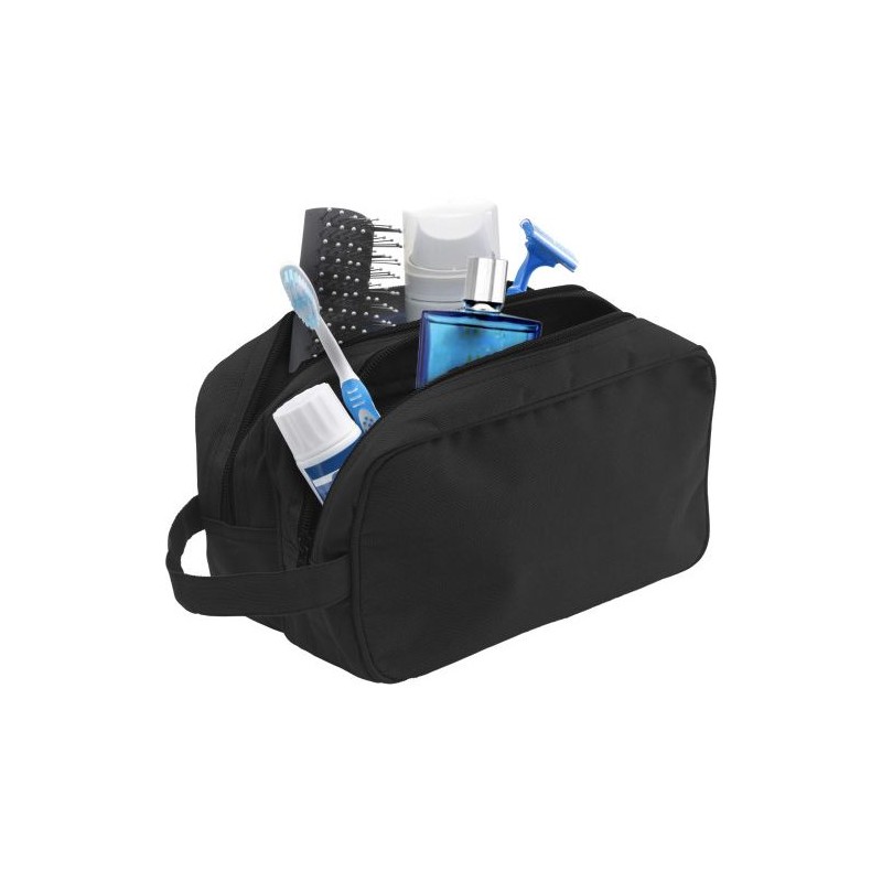 Trousse de toilette personnalisée en polyester Calista Matières : polyester Couleurs : noir goodies publicitaire événementiel