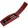 Parure personnalisée de stylo bille et roller - Robin Matières : bois Couleurs : brun impression haute définition
