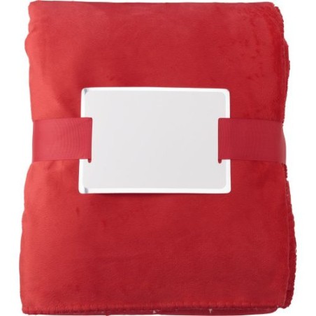 Plaid polaire personnalisé en polyester Margot Matières : polyester Couleurs : rouge cadeau entreprise pas cher