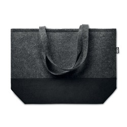 Sac shopping  en feutre RPET personnalisé DUO INDICO Matières : PET recyclé Couleurs : pierre 2