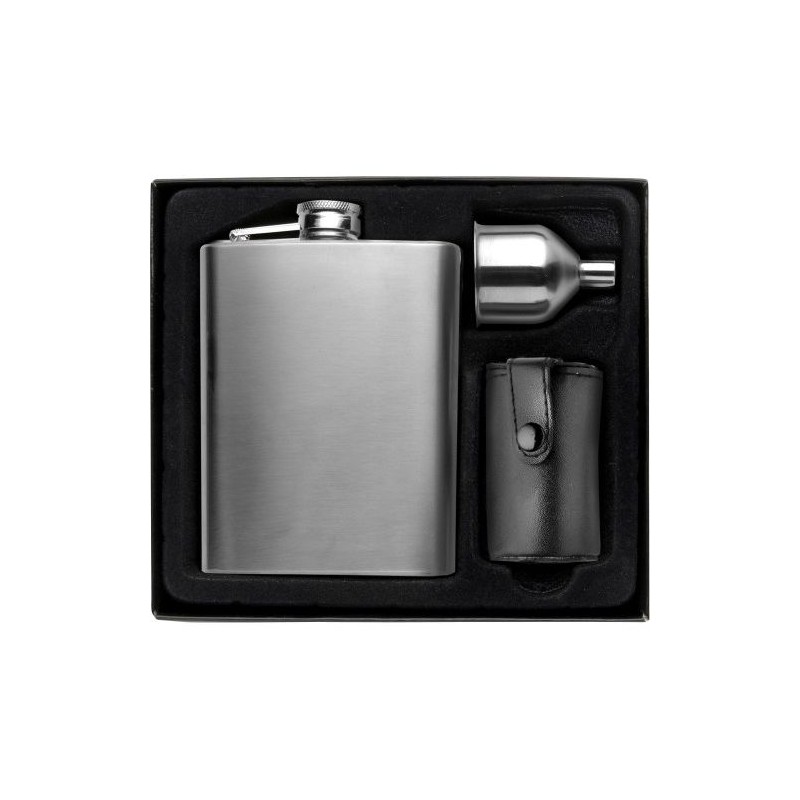 Set Flasque et Verres en Acier Inoxydable Brittany Personnalisé