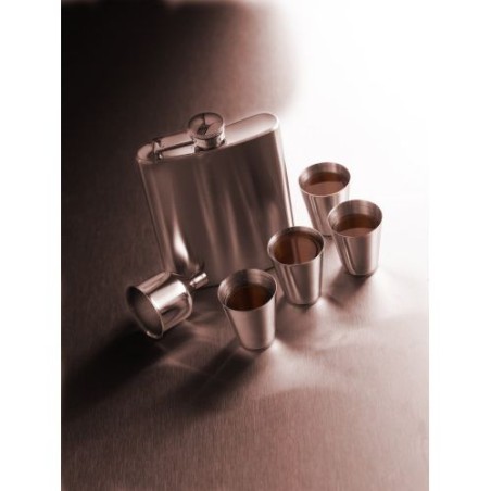 Set Flasque et Verres en Acier Inoxydable Brittany Personnalisé