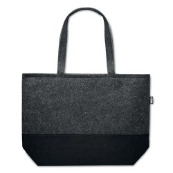 Sac shopping  en feutre RPET personnalisé DUO INDICO Matières : PET recyclé Couleurs : pierre cadeau entreprise pas cher