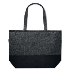 Sac shopping  en feutre RPET personnalisé DUO INDICO Matières : PET recyclé Couleurs : pierre goodies publicitaire événementiel