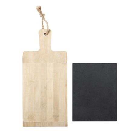 Planche à Découper Personnalisée en Bambou et Ardoise - Sisim Matières : bambou personnalisable avec votre logo