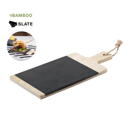 Planche à Découper Personnalisée en Bambou et Ardoise - Sisim Matières : bambou cadeau collaborateur premium