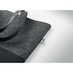 Sac shopping  en feutre RPET personnalisé DUO INDICO Matières : PET recyclé Couleurs : pierre impression haute définition
