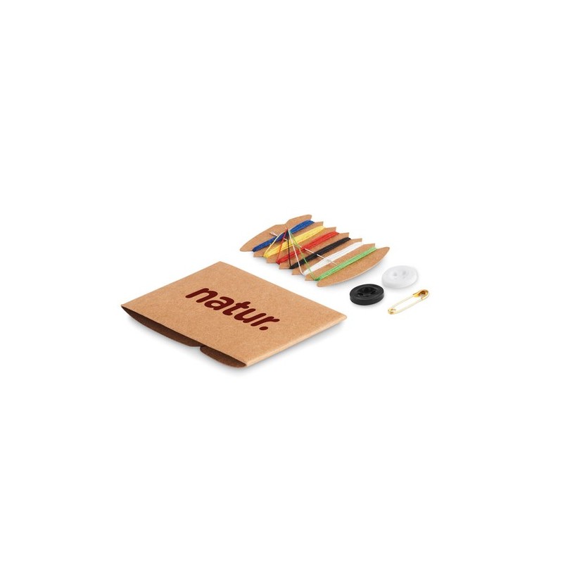 Kit de couture compact pratique - COMPACT Matières : papier Couleurs : beige personnalisable avec votre logo