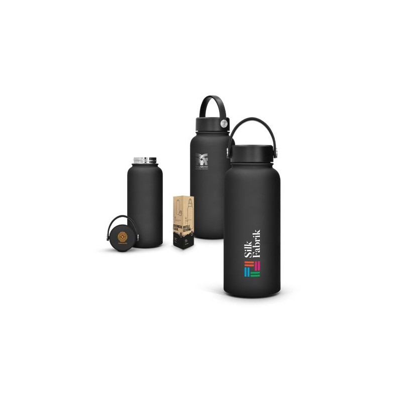 Gourde isotherme personnalisée double-paroi finition soft touch 1 L