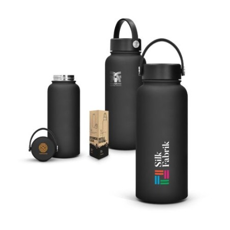 Gourde isotherme personnalisée double-paroi finition soft touch 1 L