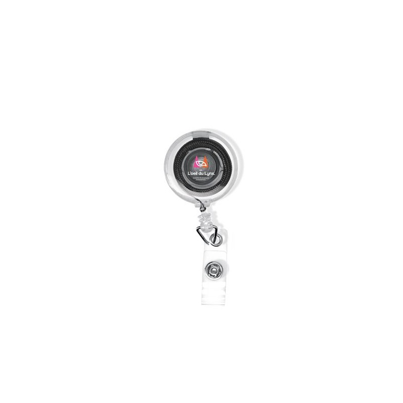Porte-badge Rétractable Éco-responsable avec Mètre Ruban Souple 1 m - Personnalisé objet promo petit budget