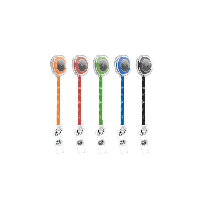 Porte-badge rétractable avec mètre ruban 1 m