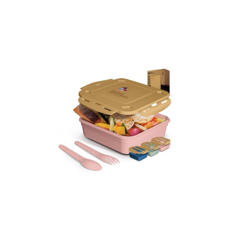 Boîte Repas Éco-Responsable 1.2L avec Couvercle, Cuillère et Fourchette - Cadeaux d'Entreprise cadeau entreprise pas cher