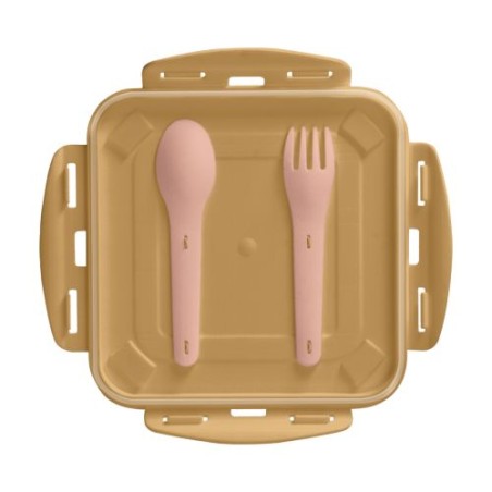 Boîte Repas Éco-Responsable 1.2L avec Couvercle, Cuillère et Fourchette - Cadeaux d'Entreprise personnalisable avec votre logo