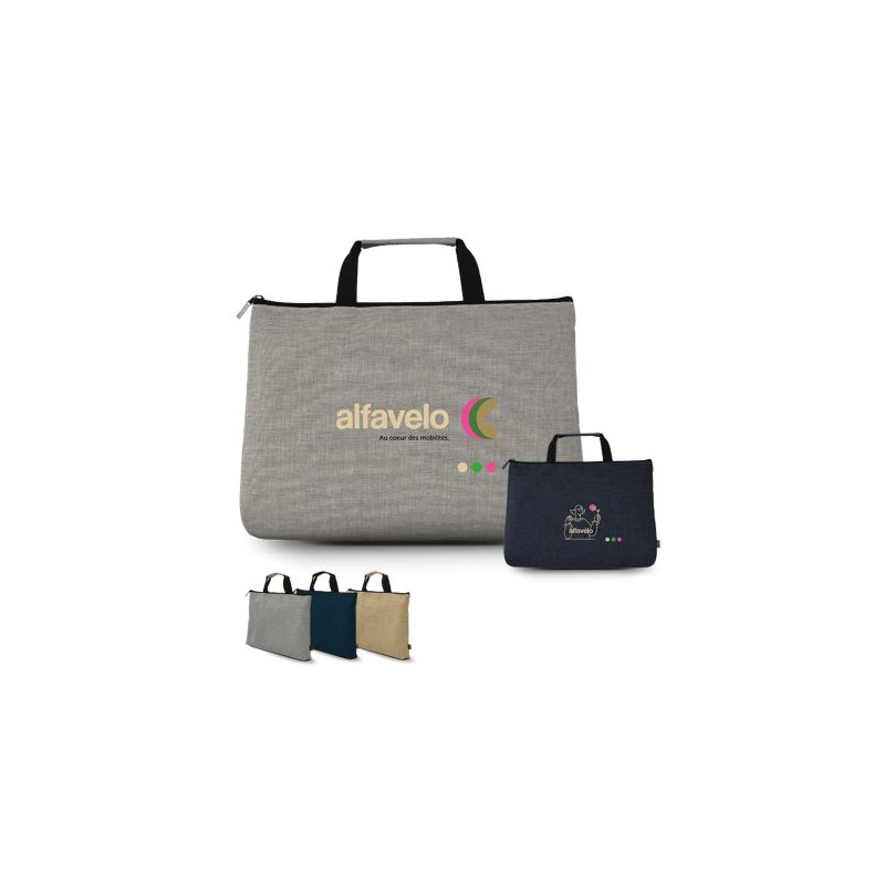 Sacoche Éco-responsable Porte-Document en rPET Personnalisée - Pratique et Pas Cher personnalisable avec votre logo