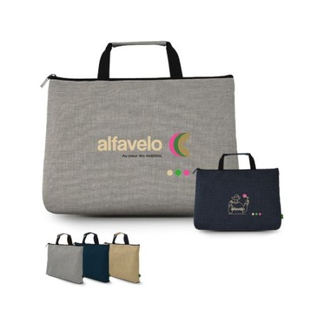 Sacoche Éco-responsable Porte-Document en rPET Personnalisée - Pratique et Pas Cher personnalisable avec votre logo