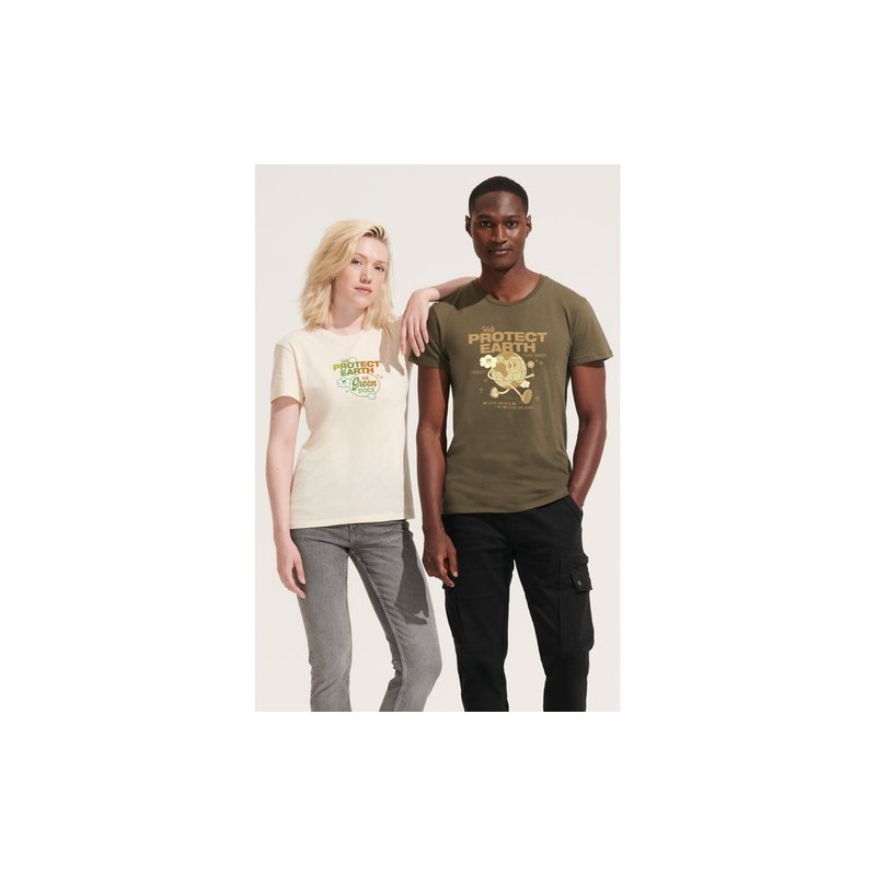 T-shirt personnalisé 100% coton recyclé 150g - RE CRUSADER Taille textile : 3XL Couleurs : vert armée personnalisable avec votre