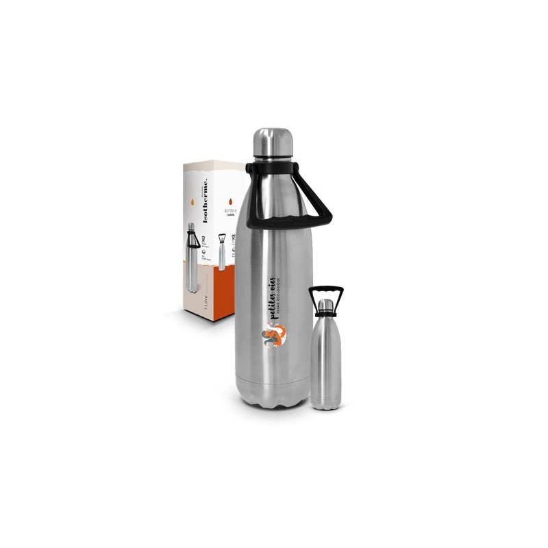 Gourde Isotherme Éco-responsable Double-Paroi en Inox 1L - Cadeau d'Entreprise Personnalisé