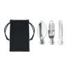 Set de 3 couverts de camping réutilisables personnalisés STAPI SET Matières : acier inoxydable Couleurs : noir personnalisable a