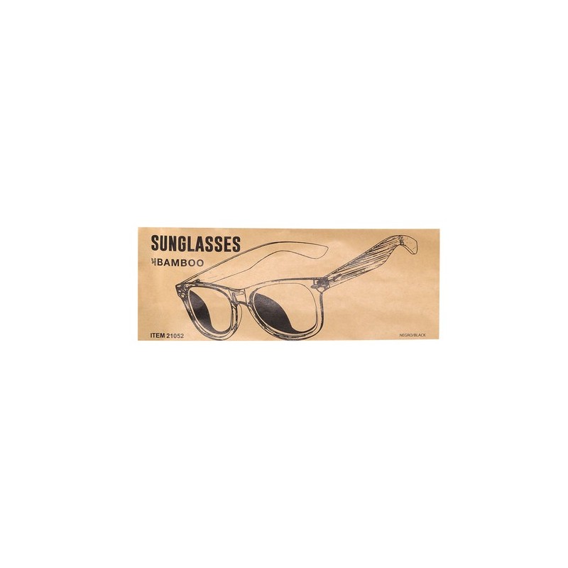 Lunettes de Soleil Personnalisées UV400 Pas Chères - Dristan Matières : bambou Couleurs : transparent marquage laser ultra préci