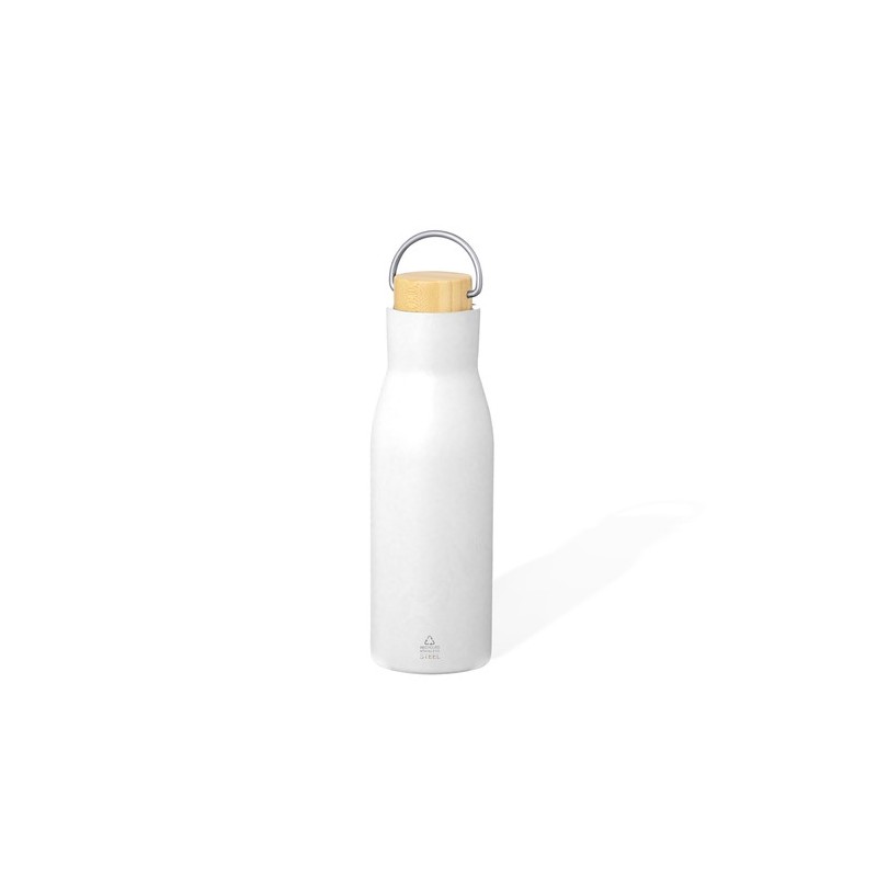 Bouteille Isotherme Éco-responsable Thermique - Prismix Couleurs : blanc Matières : acier inoxydable recyclé