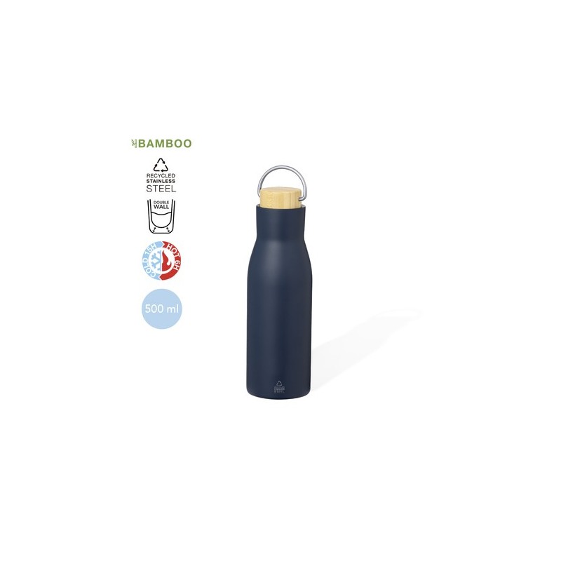 Bouteille Isotherme Éco-responsable Thermique - Prismix Couleurs : blanc Matières : acier inoxydable recyclé marquage laser ultr