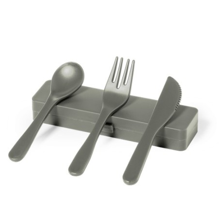 Set Éco-responsable et Réutilisable de Couverts Personnalisé - Florax Couleurs : gris Matières : polypropylène (PP) recyclé cade