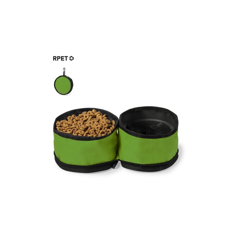 Bol Pliable Éco-responsable Personnalisé pour Animaux Keken Couleurs : vert Matières : polyester recyclé marquage laser ultra pr