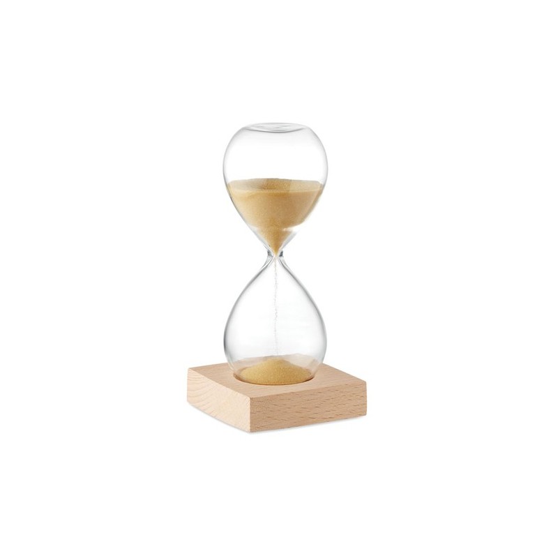 Sablier en verre  de 5 minutes personnalisé - Accessoire chic et pratique DESERT Matières : borosilicate Couleurs : beige
