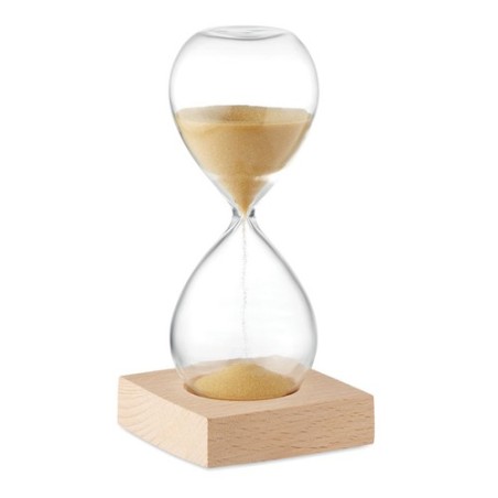 Sablier en verre  de 5 minutes personnalisé - Accessoire chic et pratique DESERT Matières : borosilicate Couleurs : beige