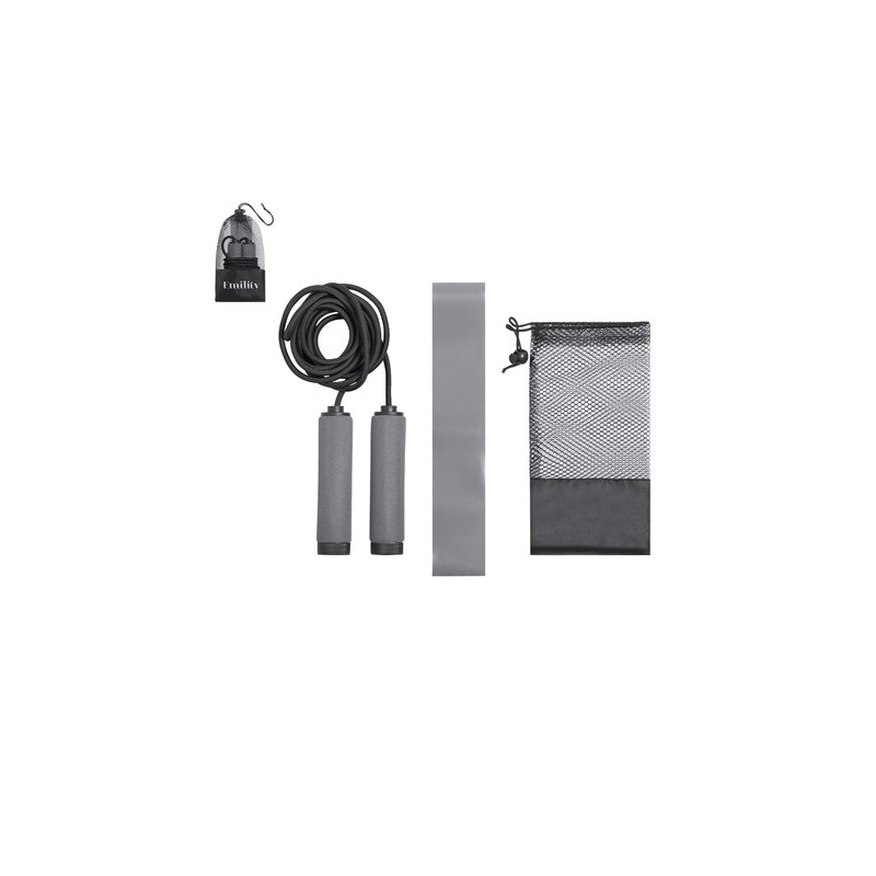 Set de Fitness Élastiques et Corde à Sauter Personnalisé Zhiax pas cher Matières : EVA Couleurs : gris personnalisable avec votr