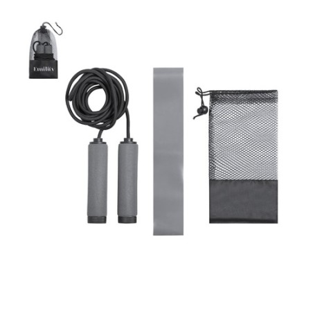 Set de Fitness Élastiques et Corde à Sauter Personnalisé Zhiax pas cher Matières : EVA Couleurs : gris personnalisable avec votr