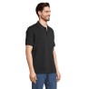 Polo bio  et confortable 210g personnalisé - PEGASE Taille textile : L Couleurs : noir cadeau entreprise pas cher