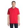 Polo bio  et confortable 210g personnalisé - PEGASE Taille textile : XS Couleurs : rouge vif objet publicitaire robuste