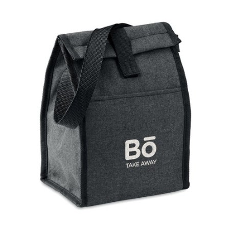 Sac à déjeuner isotherme  en RPET - BOBE Matières : PET recyclé Couleurs : noir goodies publicitaire événementiel