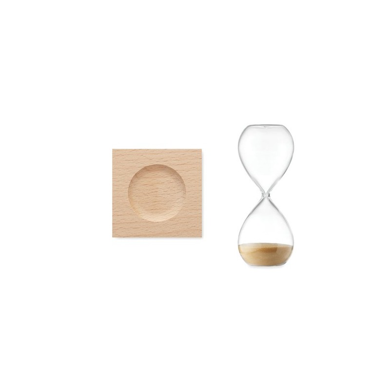 Sablier en verre  de 5 minutes personnalisé - Accessoire chic et pratique DESERT Matières : borosilicate Couleurs : beige person