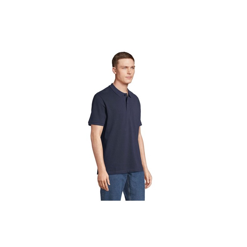 Polo bio  et confortable 210g personnalisé - PEGASE Taille textile : S Couleurs : french navy marquage couleur éclatante