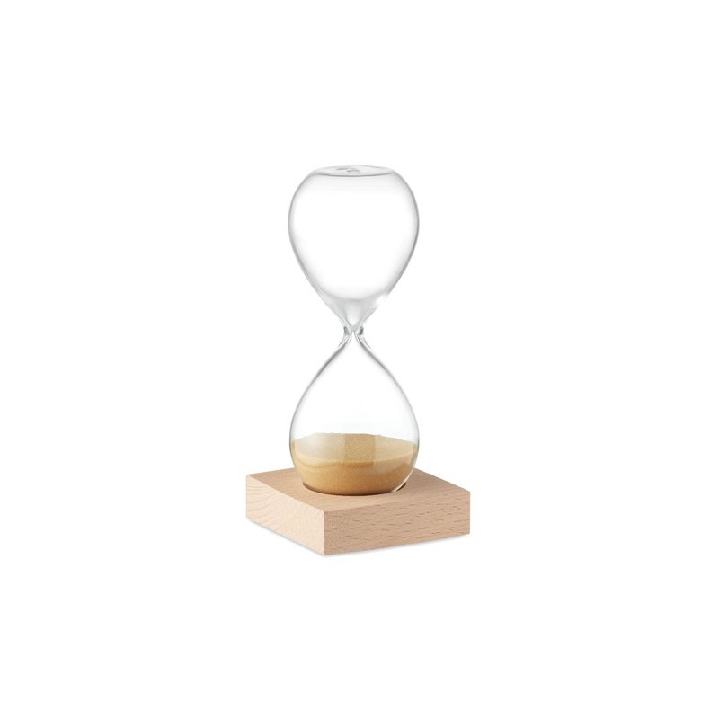 Sablier en verre  de 5 minutes personnalisé - Accessoire chic et pratique DESERT Matières : borosilicate Couleurs : beige cadeau