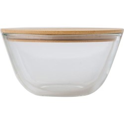 Saladier personnalisé en verre et bambou pas cher - Isabeau Matières : bambou Couleurs : brun