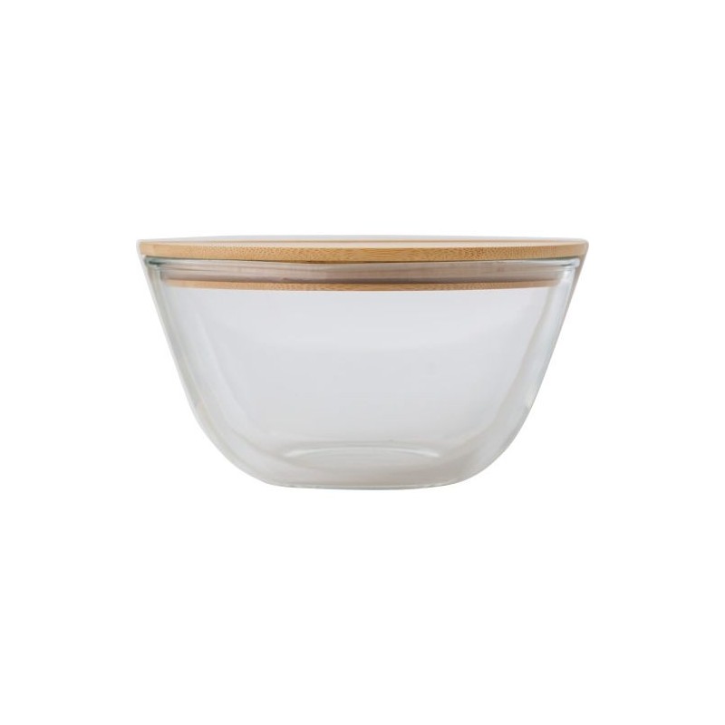 Saladier personnalisé en verre et bambou pas cher - Isabeau Matières : bambou Couleurs : brun