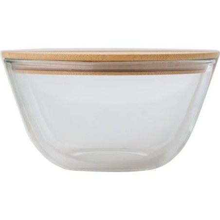 Saladier personnalisé en verre et bambou pas cher - Isabeau Matières : bambou Couleurs : brun