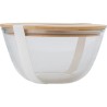 Saladier personnalisé en verre et bambou pas cher - Isabeau Matières : bambou Couleurs : brun personnalisable avec votre logo